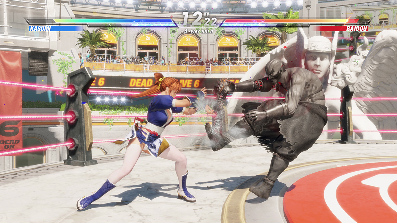 DOA6 카스미 전투 화면 체력바와 콤보 카운터 인게임 UI