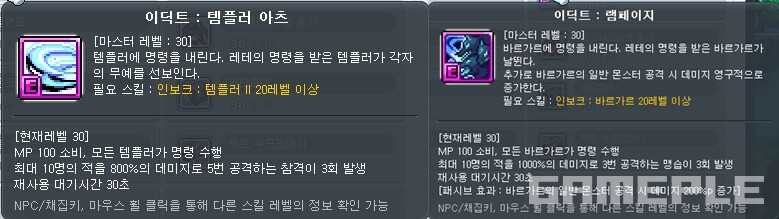 레테 이딕트 템플러 아츠 램페이지 스킬 설명 화면
