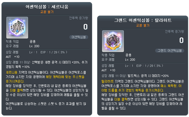 어센틱심볼 세르니움·그랜드 어센틱심볼 탈라하트 툴팁